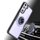 SAMSUNG GALAXY S21+ CARBON FIBER FRAME CASE W/ MAGNET RING STAND BLACK