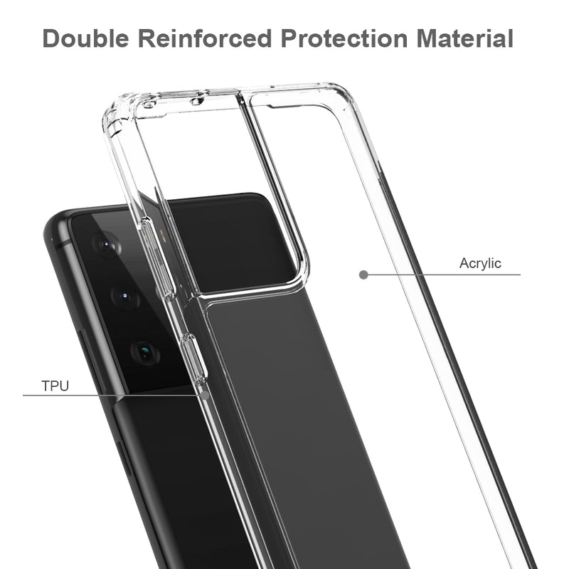 SAMSUNG GALAXY S21 ULTRA FUSION CANDY TPU WITH CLEAR ACRYLIC BACK CLEAR