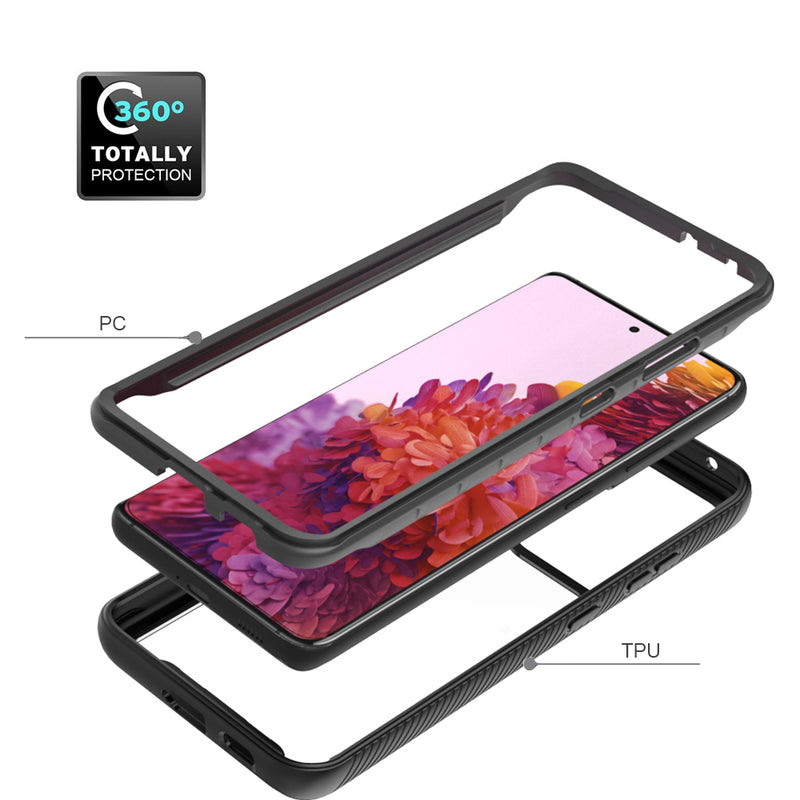 SAMSUNG GALAXY S21 ULTRA CLEAR RUGGED TPU BUMPER CLEAR BACK SHOCKPROOF BLACK