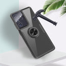 SAMSUNG GALAXY S21 ULTRA CARBON FIBER FRAME CASE W/ MAGNET RING STAND BLACK