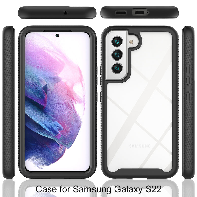 TOUGH FUSION-X CLEAR BUMPER HARD CLEAR BACK SHOCKPROOF SAMSUNG GALAXY S22-BLACK