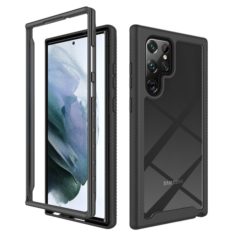 TOUGH FUSION-X CLEAR BUMPER HARD CLEAR SHOCKPROOF SAMSUNG GALAXY S22 ULTRA-BLACK