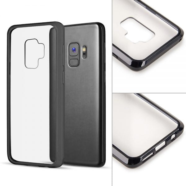 SAMSUNG GALAXY S9 FUSION CANDY TPU WITH CLEAR ACRYLIC BACK BLACK