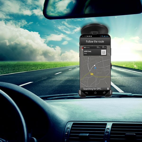 #53 UNIVERSAL WINDSHIELD CAR HOLDER FOR GPS / MOBILE PHONE - BLACK