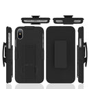 FOR IPHONE XS / X SNAP ON CASE SKEW PC WITH HOLSTER COMBO BLACK