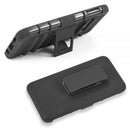 SAMSUNG GALAXY S10E HYBRID CASE BLACK SKIN + BLACK PC WITH H STYLE STAND