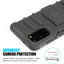 SAMSUNG GALAXY S20(6.2) HYBRID CASE BLACK SKIN + BLACK PC WITH H STYLE STAND