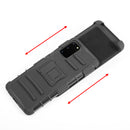 SAMSUNG GALAXY S20(6.2) HYBRID CASE BLACK SKIN + BLACK PC WITH H STYLE STAND