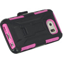 SAMSUNG GALAXY S6 HYBRID CASE BK SKIN+HOTPINK PC WITH SWIVE