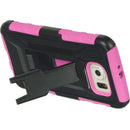 SAMSUNG GALAXY S6 HYBRID CASE BK SKIN+HOT PINK PC WITH SWIVEL