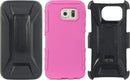 SAMSUNG GALAXY S6 HYBRID CASE BK SKIN+HOT PINK PC WITH SWIVEL