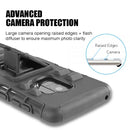 ZTE MAX XL / N9560 HYBRID CASE BLACK SKIN + BLACK PC WITH H STYLE STAND