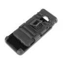 ZTE MAX XL / N9560 HYBRID CASE BLACK SKIN + BLACK PC WITH H STYLE STAND