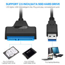 USB 3.0 SATA 3 Adapter 6 Gbps 2.5" Hard Drive 22 Pin Sata III