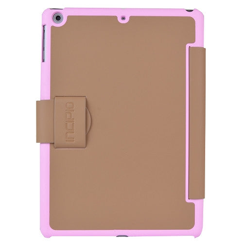 Incipio Lexington Stylish Vegan Leather Case with Kickstand for iPad, Tan/Pink
