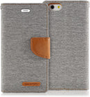 Goospery Canvas Wallet for iPhone 6 Plus / 7 Plus / 8 Plus Case Denim Stand Flip Cover