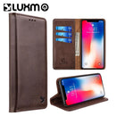 THE LUXURY GENTLEMAN MAGNETIC FLIP LEATHER WALLET CASE FOR IPHONE XS MAX