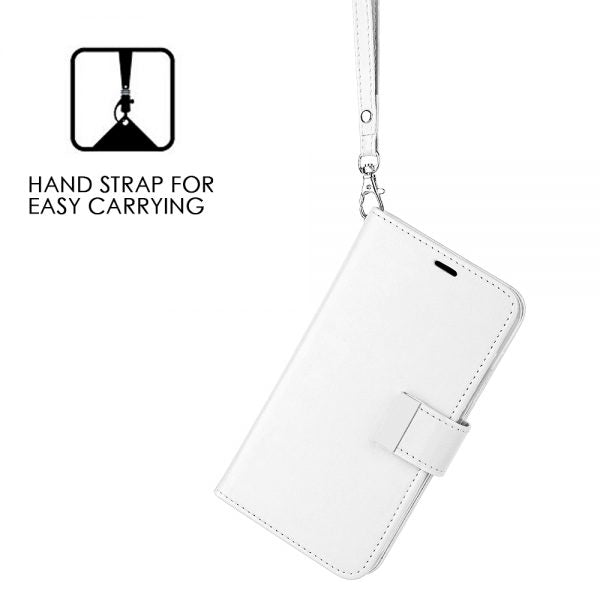 FOR IPHONE XS / X COMPARTMENT CARD SLOTS WALLET POUCH - WHITE