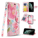 THE TRNDY COLLECTION LEATHER FLIP WALLET WITH DETACHABLE CASEAND MULTI-CARD SLOTS FOR IPHONE 11 - WATERCOLOR FLORAL