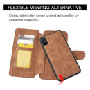 THE LUXURY 2 SERIES FLIP WALLET CASE FOR IPHONE XS MAX BROWN