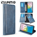 SAMSUNG GALAXY NOTE 10 LUXURY MAGNETIC FLIP LEATHER WALLET CASE W/ TRIO CARD