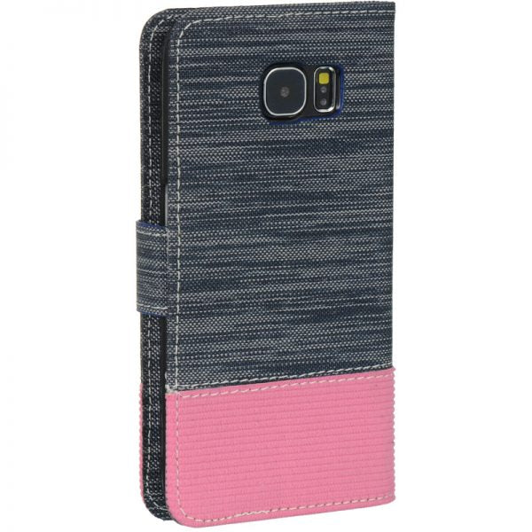 SAMSUNG GALAXY S6 WALLET POUCH JEANS PINK