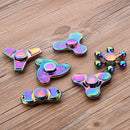 RAINBOW METAL TRI-SPINNER HIGH SPEED STRESS REDUCER ADHD ANXIETY RELIEF TOYS