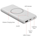 UNIVERSAL 10,000 MAH WIRELESS CHARGE POWER BANK WITH CHARGING CRADLE - WHITE