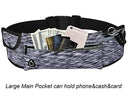 Adjustable Running Waist Pack w/ 3 Pockets, Water Resistant fits All Smartphones