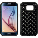 SAMSUNG GALAXY S6 HYBRID STUDDED DIAMOND CASE BLACK SKIN+
