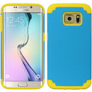 SAMSUNG GALAXY S6 EDGE HYBRID CASE YELLOW SKIN + BLUE PC