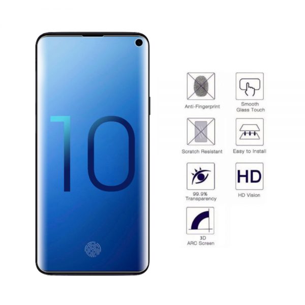 SAMSUNG GALAXY S10 PREMIUM FULL COVERAGE CURVED PET SCREEN PROTECTOR CLEAR