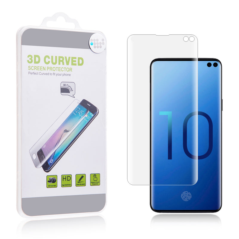 SAMSUNG GALAXY S10 PLUS PREMIUM FULL COVERAGE CURVED PET SCREEN PROTECTOR CLEAR