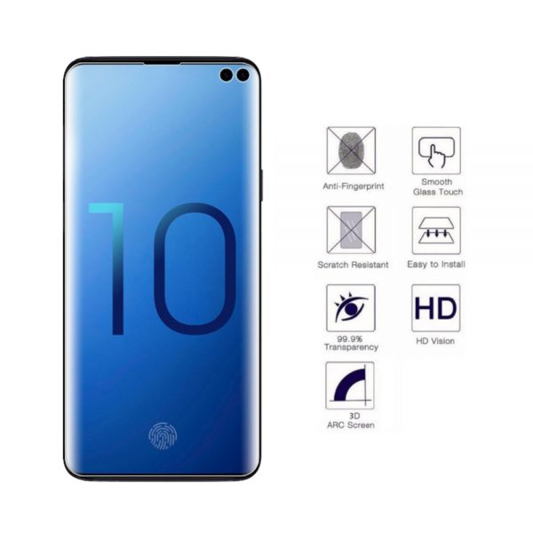 SAMSUNG GALAXY S10 PLUS PREMIUM FULL COVERAGE CURVED PET SCREEN PROTECTOR CLEAR