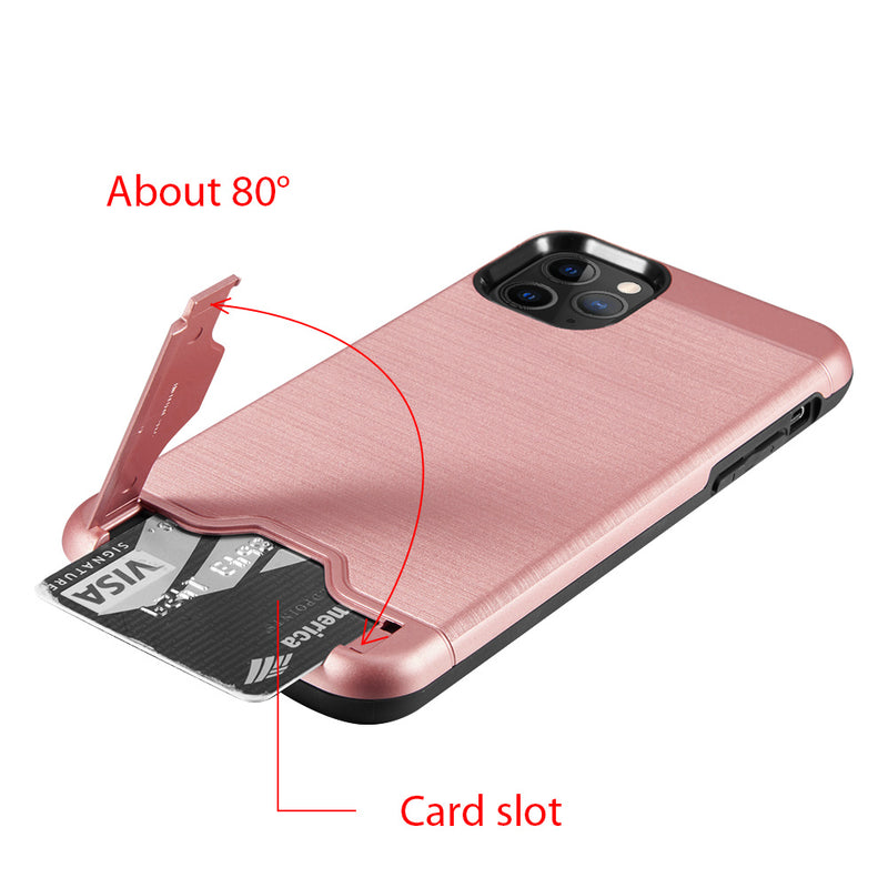 for IPHONE 11 PRO LUXMO KARDCASE 2in1 WALLET CASE W/ SILK BACK PLATE KICKSTAND