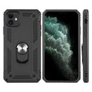 RUBBERIZED CASE W/ SHOCK ABSORPTION & RING STAND FOR IPHONE IPHONE 12 /12 PRO(6.1")BLACK