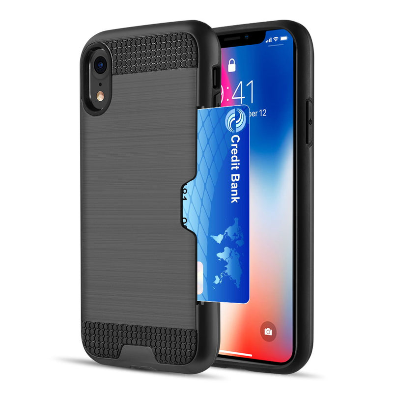 iphone TCAIP Hybrid Card To Go Black TPU Case with Silk Back Plate for iphone 11