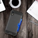 IPHONE XR CARD TO GO HYBRID CASE WITH BLACK TPU AND SILK BACK PLATE
