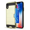 IPHONE XR CARD TO GO HYBRID CASE WITH BLACK TPU AND SILK BACK PLATE