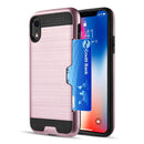 IPHONE XR CARD TO GO HYBRID CASE WITH BLACK TPU AND SILK BACK PLATE