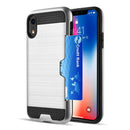 IPHONE XR CARD TO GO HYBRID CASE WITH BLACK TPU AND SILK BACK PLATE