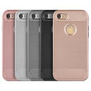 FOR IPHONE 7 CARBON TECH SILK HYBRID PC + TPU COVER CASE - SILVER