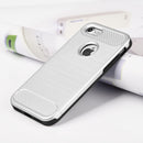 FOR IPHONE 7 CARBON TECH SILK HYBRID PC + TPU COVER CASE - SILVER
