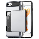FOR IPHONE 7 CARD TO GO SLIDER HYBRID TPU + PC BACK PLATE GREY