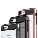 FOR IPHONE 7 CARD TO GO SLIDER HYBRID TPU + PC BACK PLATE GREY