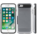 FOR IPHONE 7 CARD TO GO SLIDER HYBRID TPU + PC BACK PLATE GREY