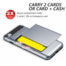 FOR IPHONE 7 CARD TO GO SLIDER HYBRID TPU + PC BACK PLATE GREY