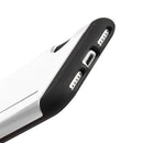 FOR IPHONE 7 HYBRID CASE CARRY-LESS BLACK TPU W/ SIDE CARD INSERTED WHITE