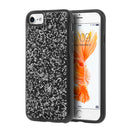 FOR IPHONE 7 DIAMOND PLATINUM COLLECTION HYBRID BUMPER  BLACK & SILVER