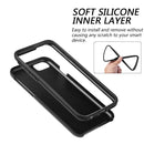 FOR IPHONE 7 DIAMOND PLATINUM COLLECTION HYBRID BUMPER  BLACK & SILVER